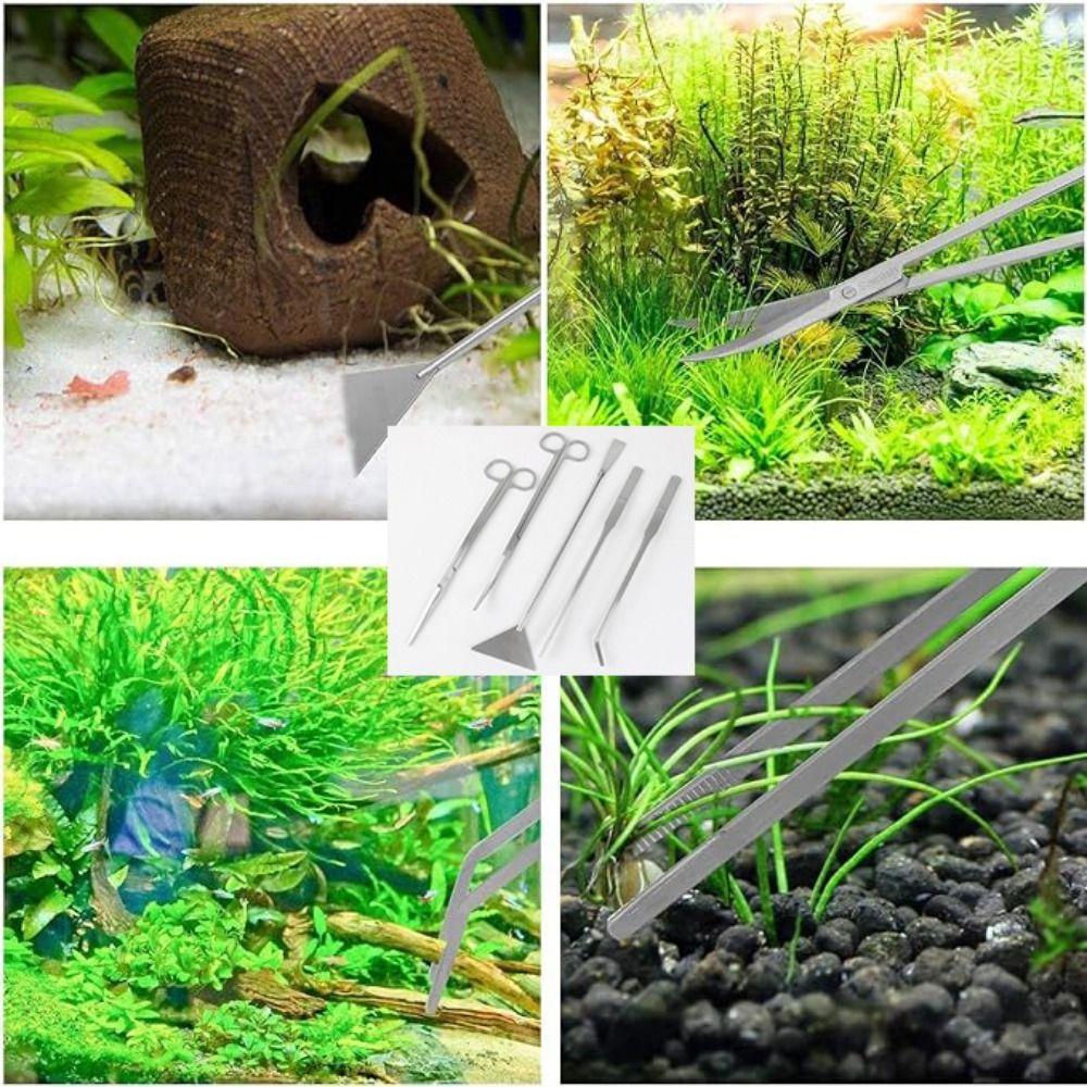 3/4/5Pcs Durable Aquascape Tools Kit Fish Tank Scissor Tweezers Tool Landscaping Equipment