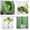 Lustige Frosch Cartoon Duschvorhangsets Blatt Tier Kreativ Kinder Badezimmer Dekor Wasserdichter Stoff Zuhause Haken Badvorhänge
