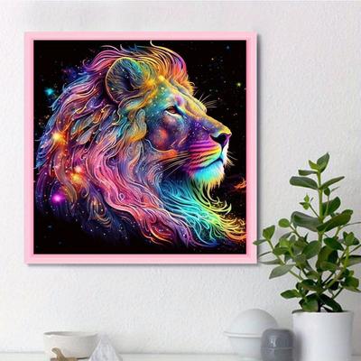 Diamantmalerei zum Selbermachen, mächtiger Löwe, Kreuzstichset, Mosaikkunst, Diamantmalerei, voller Kreis/quadratischer Diamant, Heimdekoration