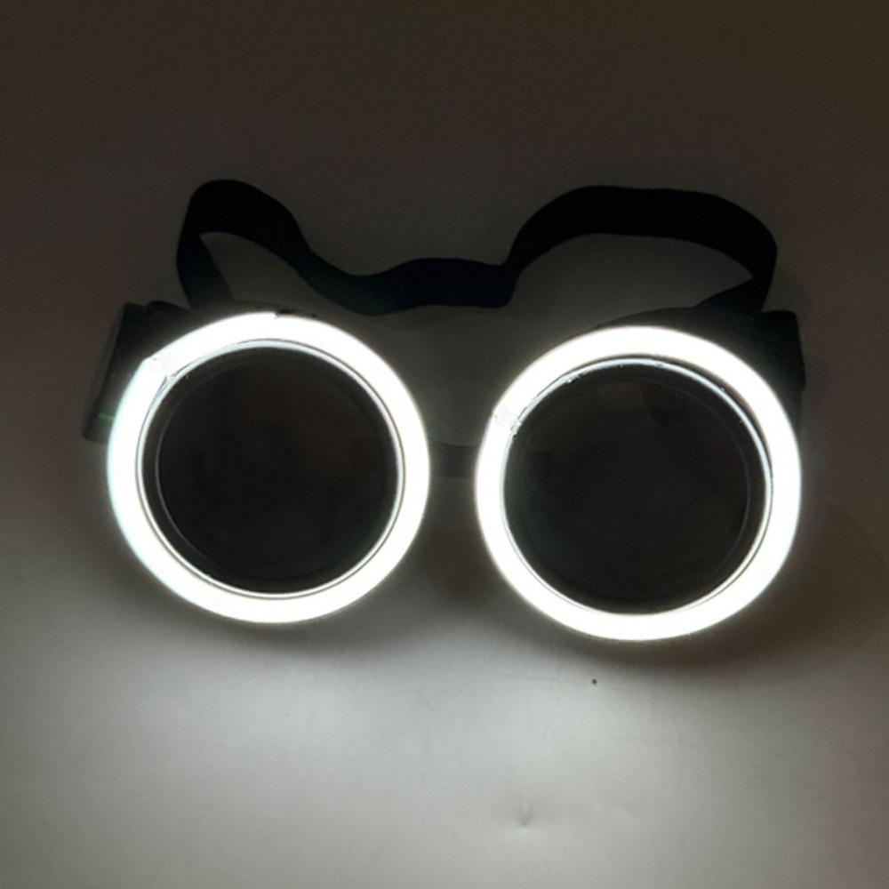 Round Light Up Glasses Punk Style Luminous Eyewear Fashion LED Glowing Glasses  Club Props