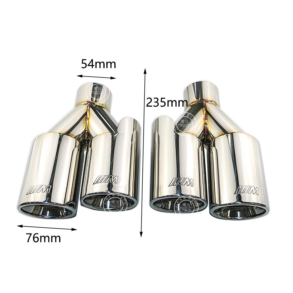 BMW 3/5/6 Series & X1/X3/X4 G30 Quad Exhaust M Logo Carbon Fiber Tailpipe in Bright Black