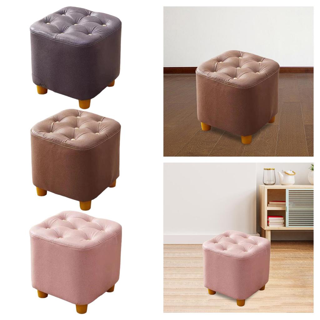 Kleiner Fußhocker, Ottomane, Fußhocker, Tritthocker, Sitzstuhl, Wechselschuhhocker für Zuhause, Wohnung, Eingangsbereich, Spielzimmer, Wohnzimmer