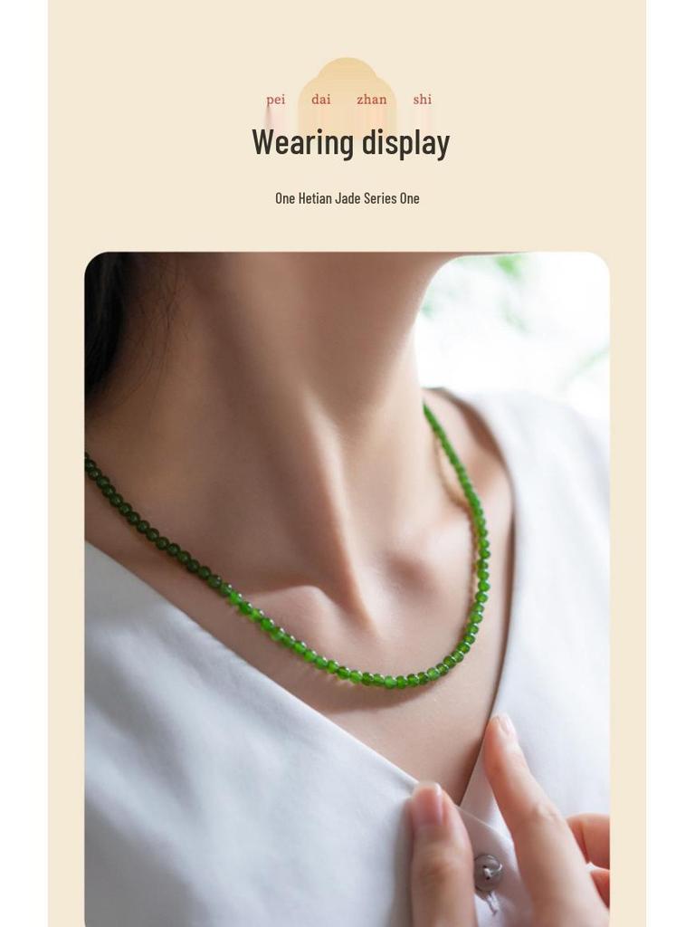 Naszyjnik na obojczyk z zielonego jadeitu Hetian w starożytnym stylu