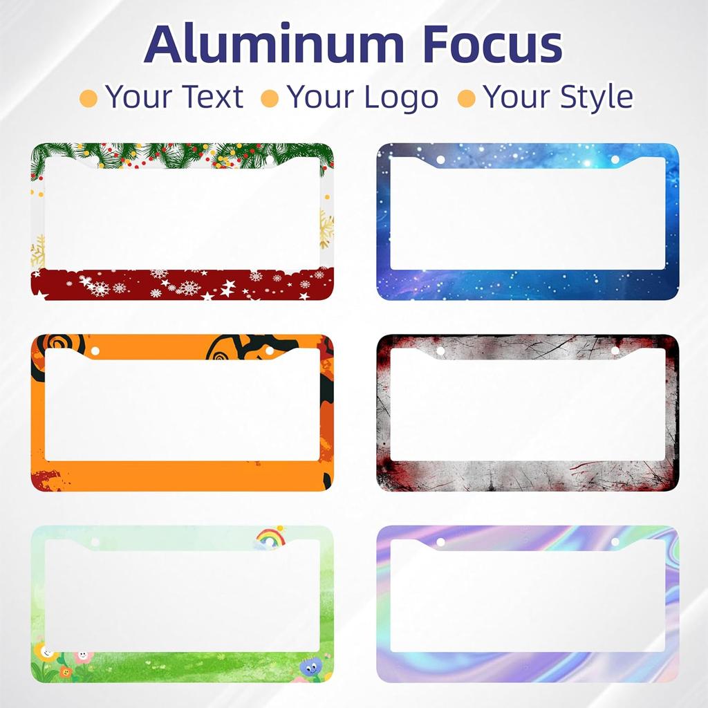 License Plate Frames - Create Your own Personalized License Plate Frame with Text or Graphics, Stylish and Durable Aluminum Frame, fits Standard US