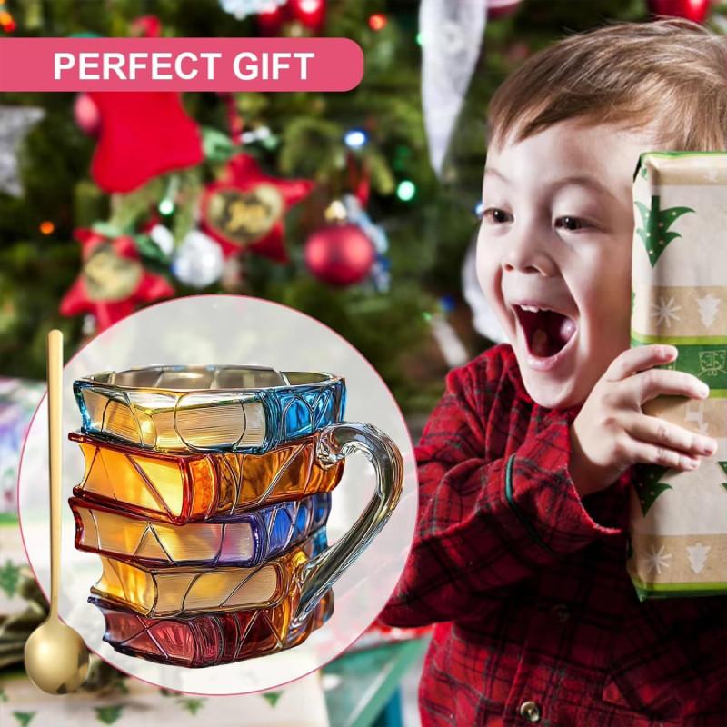 Painted Book Mug Hand Painted Resin Coffee Cup Artistic Decorative Mug For Home Office