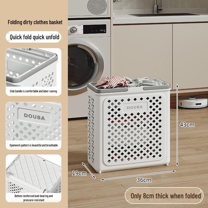 Foldable Laundry Basket: Large Capacity Storage for Clothes, Bathroom Use