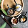 1PC Japanese Soy Sauce Dish Ceramic Seasoning Dish with Handle Tomato Sauce Container Restaurant Snack Plate Kitchen Tableware