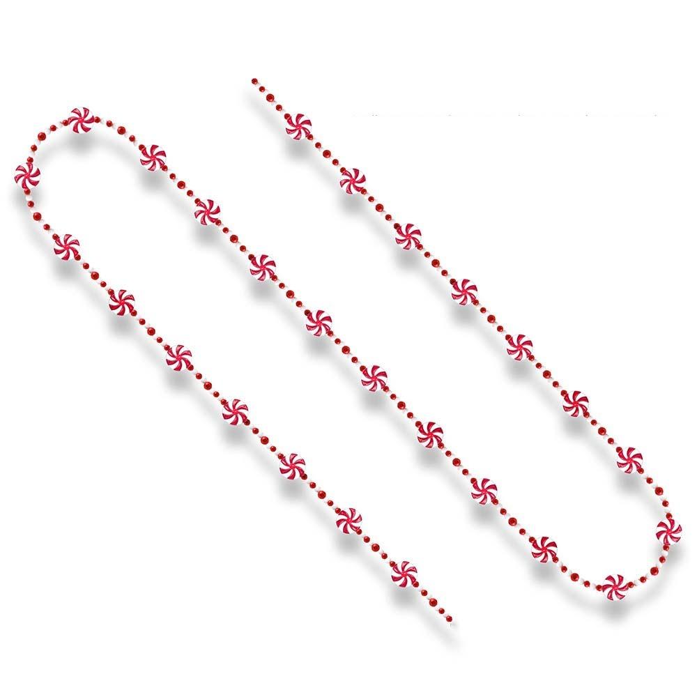 Acrylic Christmas Peppermint Bead String Lollipop Wreath Candy Pendant  Kids