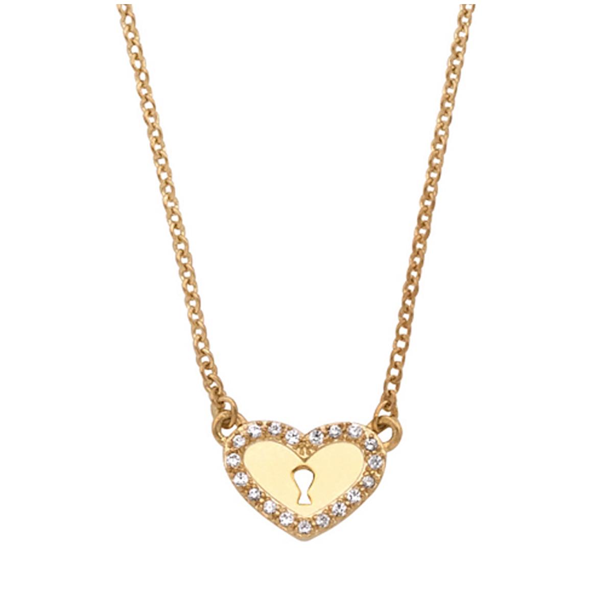 

Altesse [Q4842] - Колье Love Cadenas из белого золота с позолотой - 10x8 мм