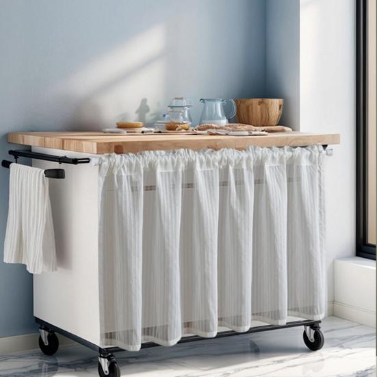 Sheer Window Valance, Short Curtain with Rod Pocket, Light Filtering Valance Curtain for Basement Kitchen Bedroom Window Cabinet