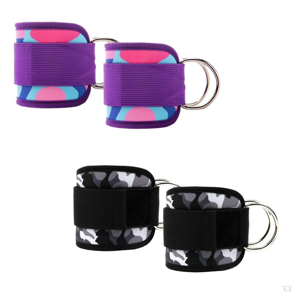 2 Pieces Ankle Straps for Cable Machine Cuff Kickbacks Lightweight 7mm Thickness D Ring
