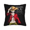 Luffy Anime Cool Luffy Square Pillow Cases Retro Anime Manga Cushion Covers Customized Zipper Decor Pillowcase for Sofa Xcm