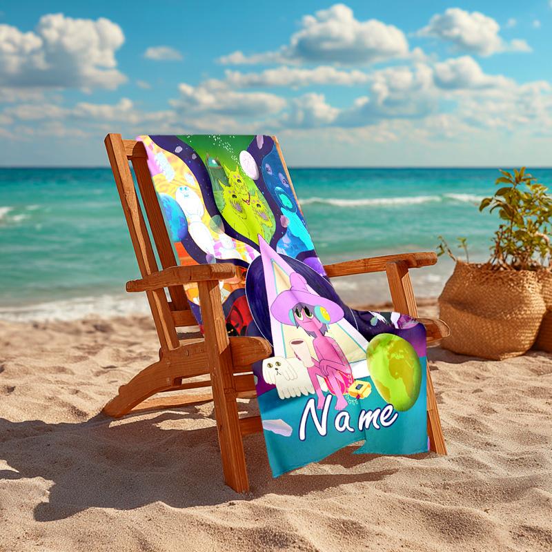 Personalized customized proof beach towel with The Midnight Gospel pattern - soft, absorbent,quick-drying,perfect swimming,camping&bathing