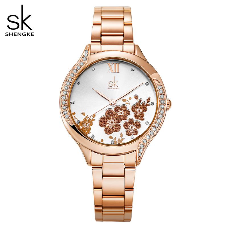 SHENGKE New Women's Watch Top Luxury Bracelet Watches Women Quartz Wristwatches Fashion Clock For Lady
