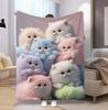 pc Flannel Cute Kitten Blanket for Lunch Break Office Camping and Home Decoration Blanket