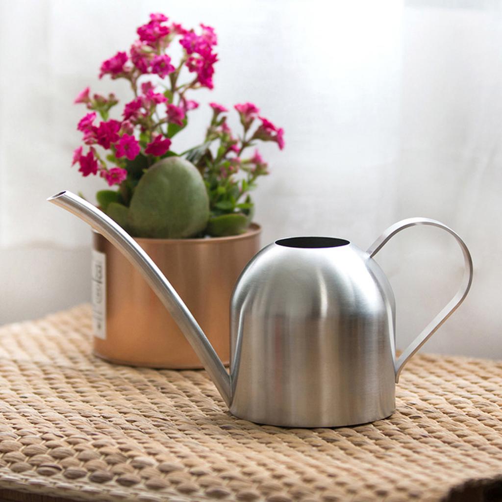 500ml Stainless Steel Indoor Outdoor Watering Can Garden Plant Flower   Spout Watering Pot