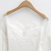Sweet & Spicy One-Shoulder Lace Long-Sleeve Slim Velvet T-Shirt