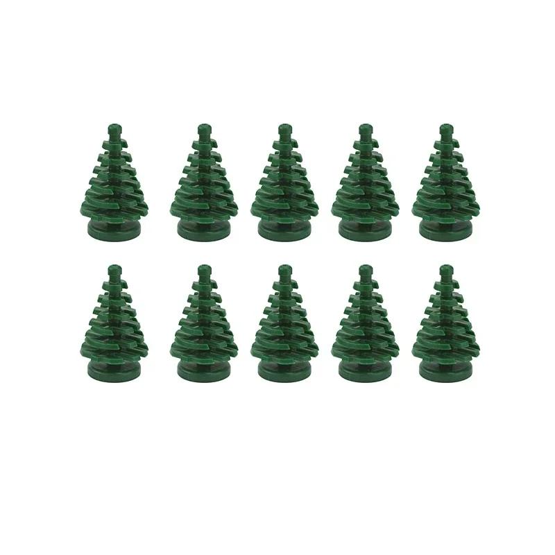 MOC Plants Accessories Bricks 3471 2435 6064 3778 City House Trees Pine Prickly Bush Green Grass Military Building Toys