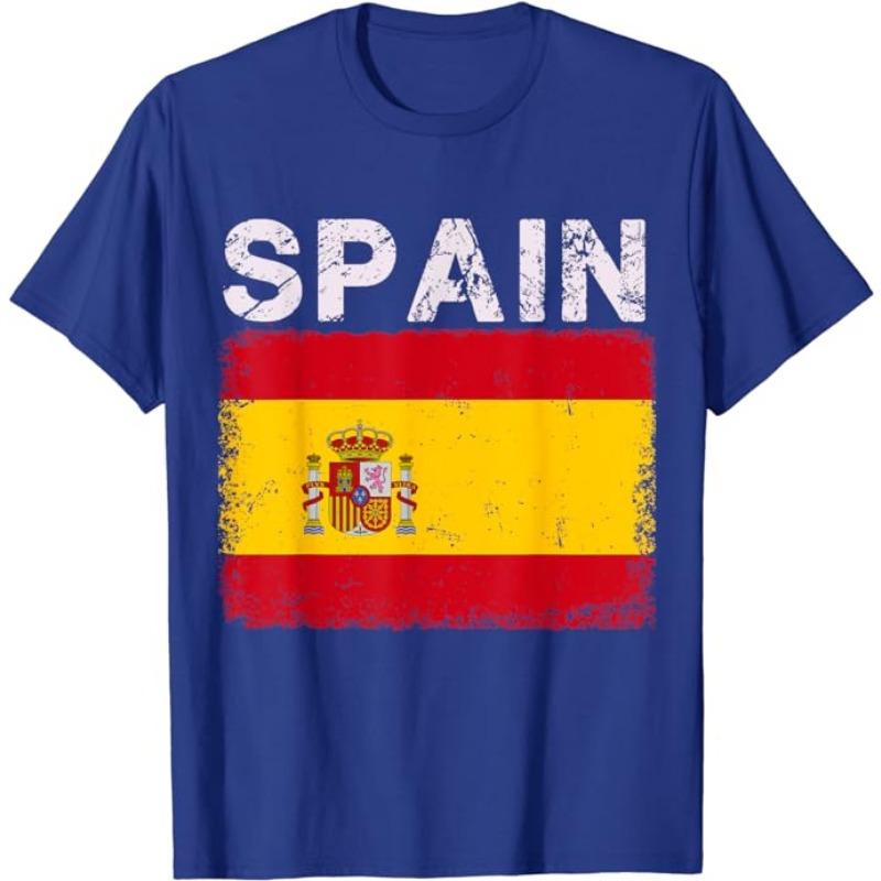 Spain Soccer Ball Spain Flag Jersey - Spanish Football Fan T-Shirt Spanish Flag Red España Graphic Tee Top Espana Support Outfit