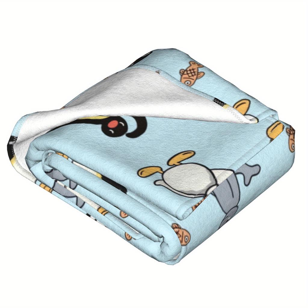 Noot pingu and friends flannel multi-functional warm blanket comfortable home sofa decoration