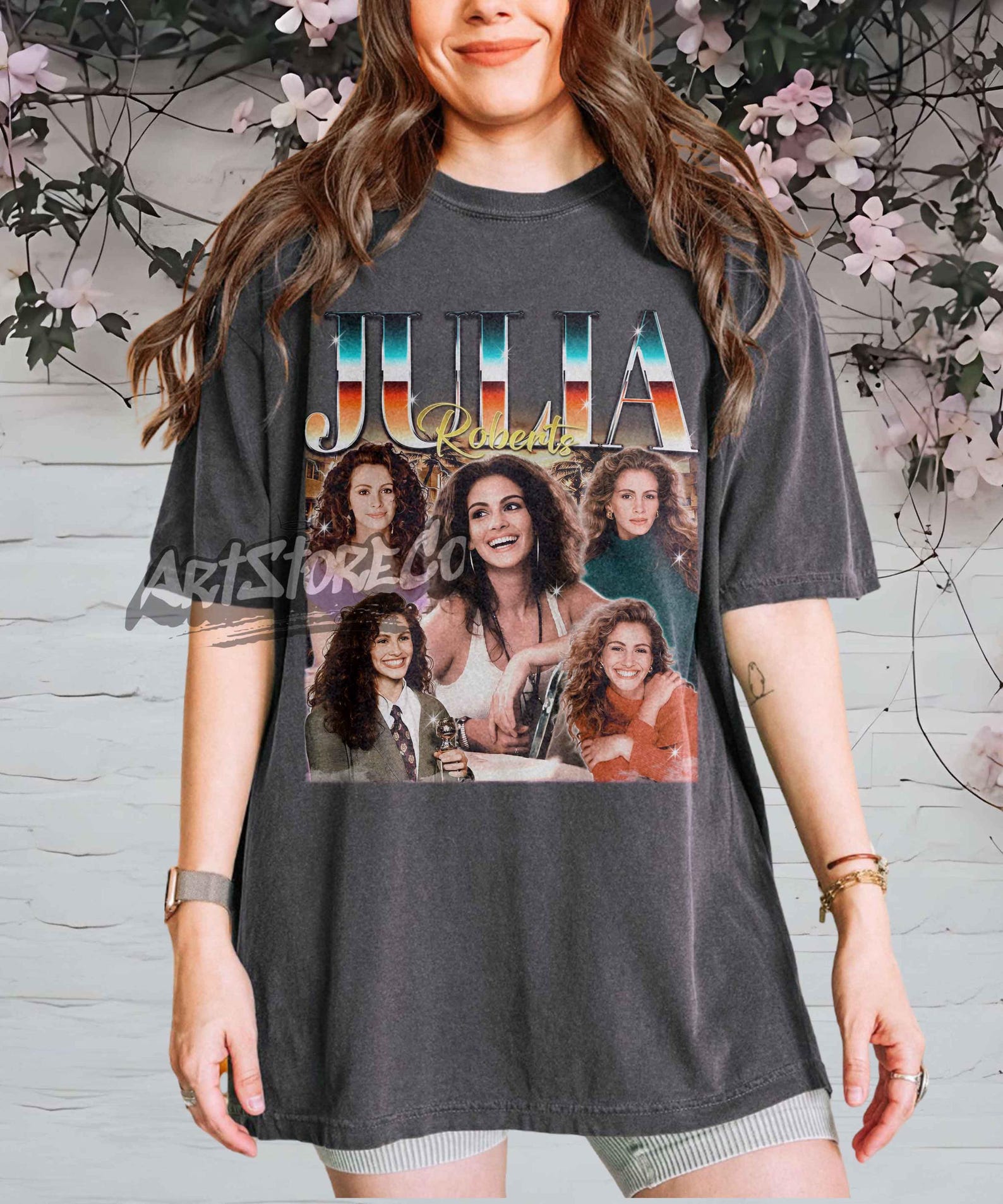 Julia Roberts Retro Collage T-Shirt, Vintage 90s Movie Graphic Tee 4XL