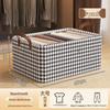 Houndstooth Foldable Quilt Storage Box with Lid - Large Wardrobe Bin for Clothes & Pants.