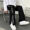 Streetwear Men Trousers Fashion Zipper Split Straight Men's Sports Cargo Pants