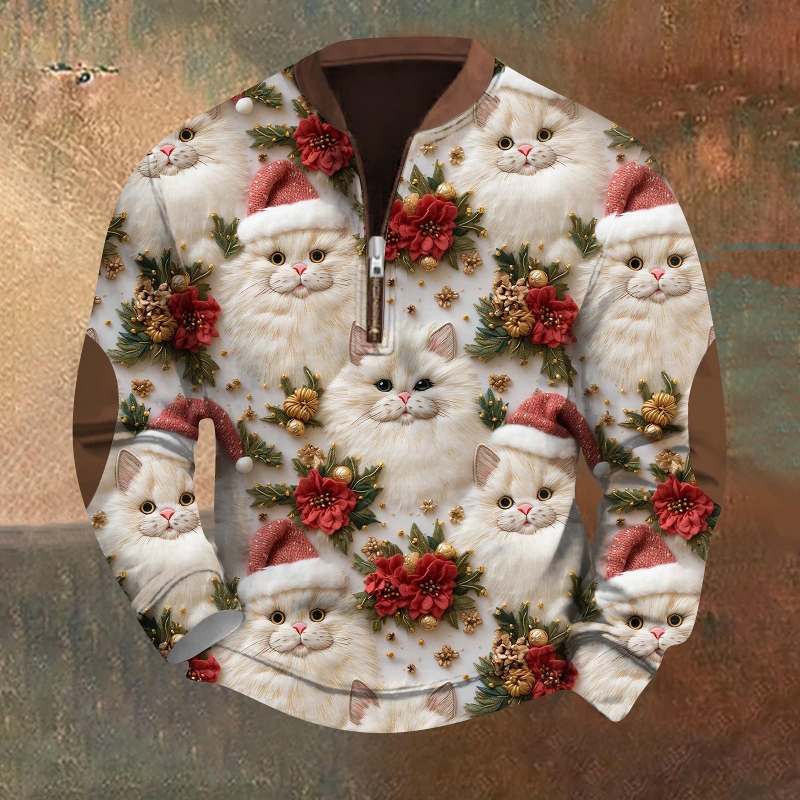 

Мужская модная повседневная свободная толстовка с длинным рукавом и застежкой-молнией на половину воротника с камуфляжным принтом L бежевый