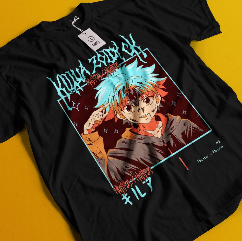 

Футболка Киллуа Футболка Хисоки Футболка Хантер х Хантер Манга Стрип Футболка HXH Аниме Футболка Гона L