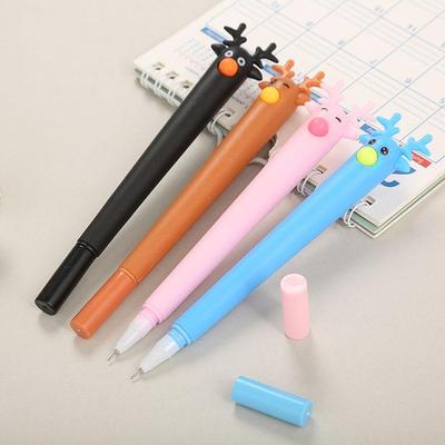 Kreativer Rentier-Cartoon-Stift - Niedlicher wasserbasierter Kitz-Signierstift für Schüler, Weihnachtsgeschenke und Preise