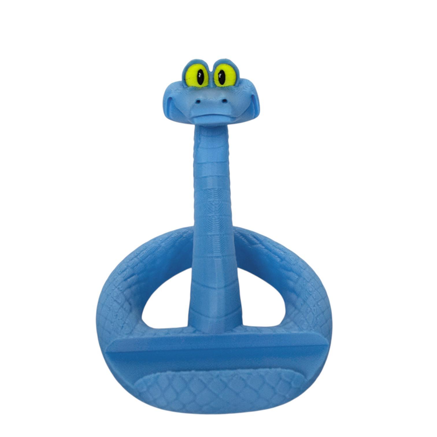 

3D Printed Zootopia Snake Phone Holder - Creative Desktop Ornament Blue