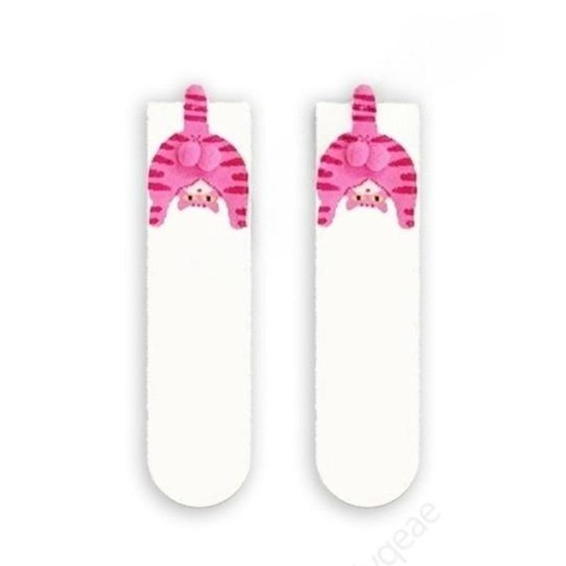 Couple Cat Egg Socks 3D Funny Mid Tube Winter Warm Matching Wear for Lovers Halloween Christmas Gift Cozy Novelty Style