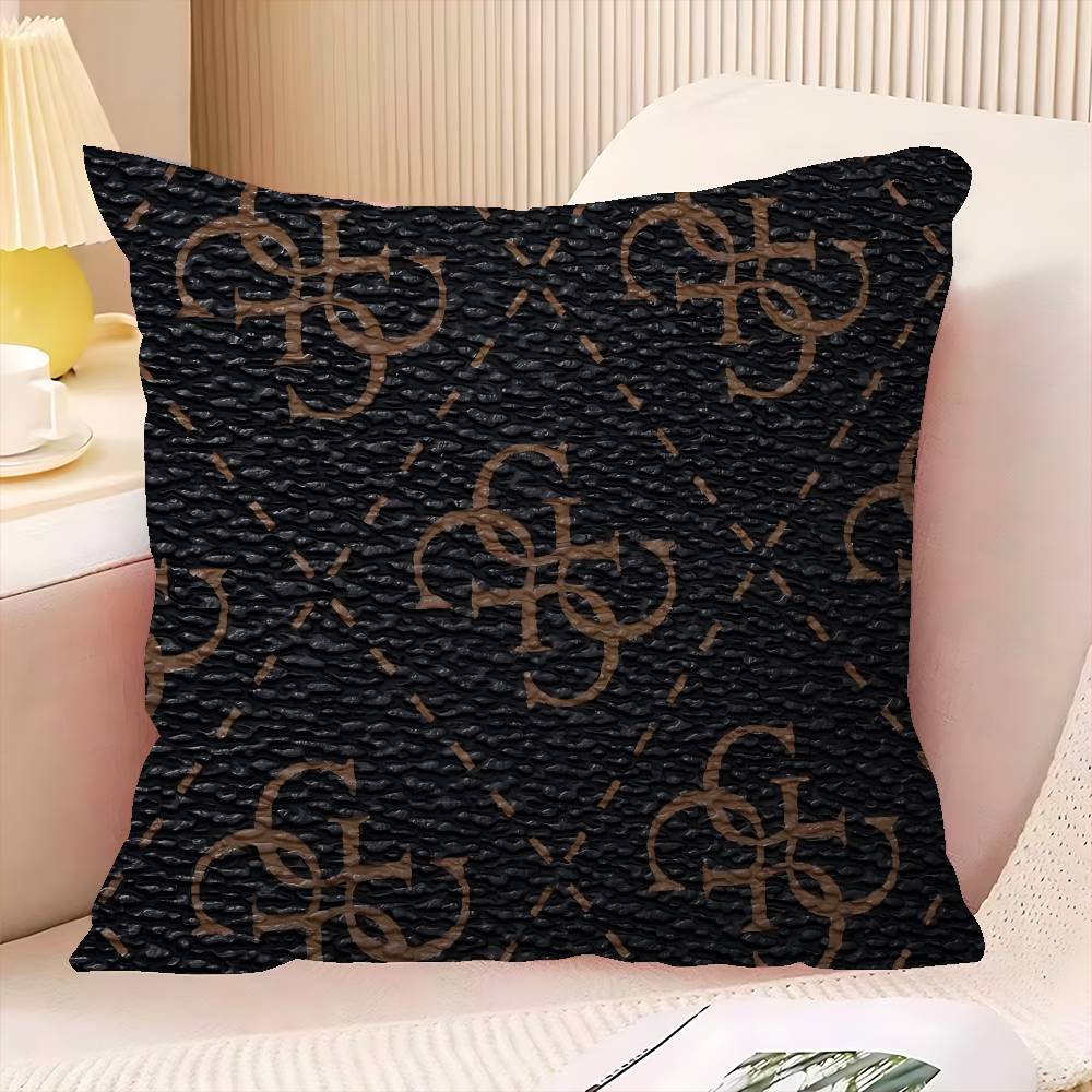 Fashion G_GuessS Logo Printed Office Cushion Pillowcase Car Cushion Cover45X45CM Lumbar Pillowcase Sofa Pillowcover