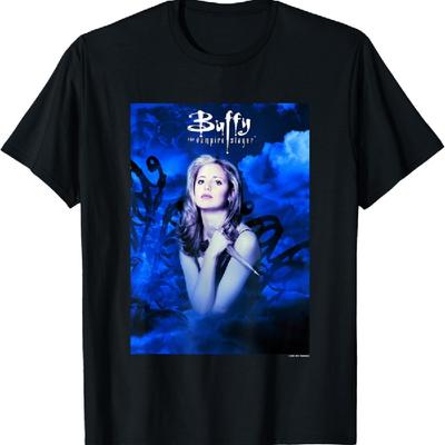 Buffy The Vampire Slayer Vintage Blaues Buffy Summers Porträt T-Shirt