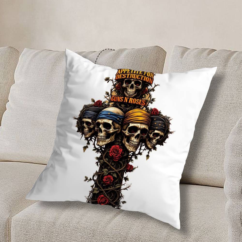B-Band Guns N Roses Catchy Pillow Case Sofa Living Room Bedroom Headboard Backrest Cushion Square Cushion Nap Time