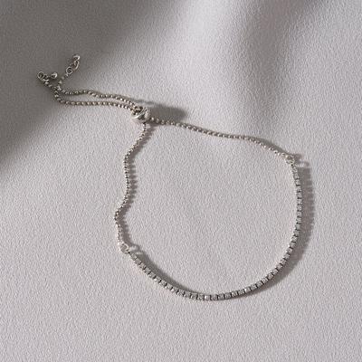 Mimi.J Schmuck 925 Silber Velours Verstellbares Tennisarmband