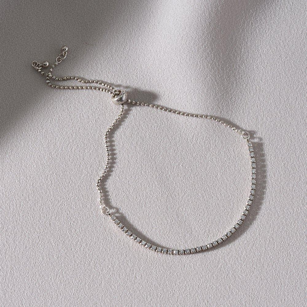 

Mimi.J Jewelry 925 Silver Velour Adjustable Tennis Bracelet