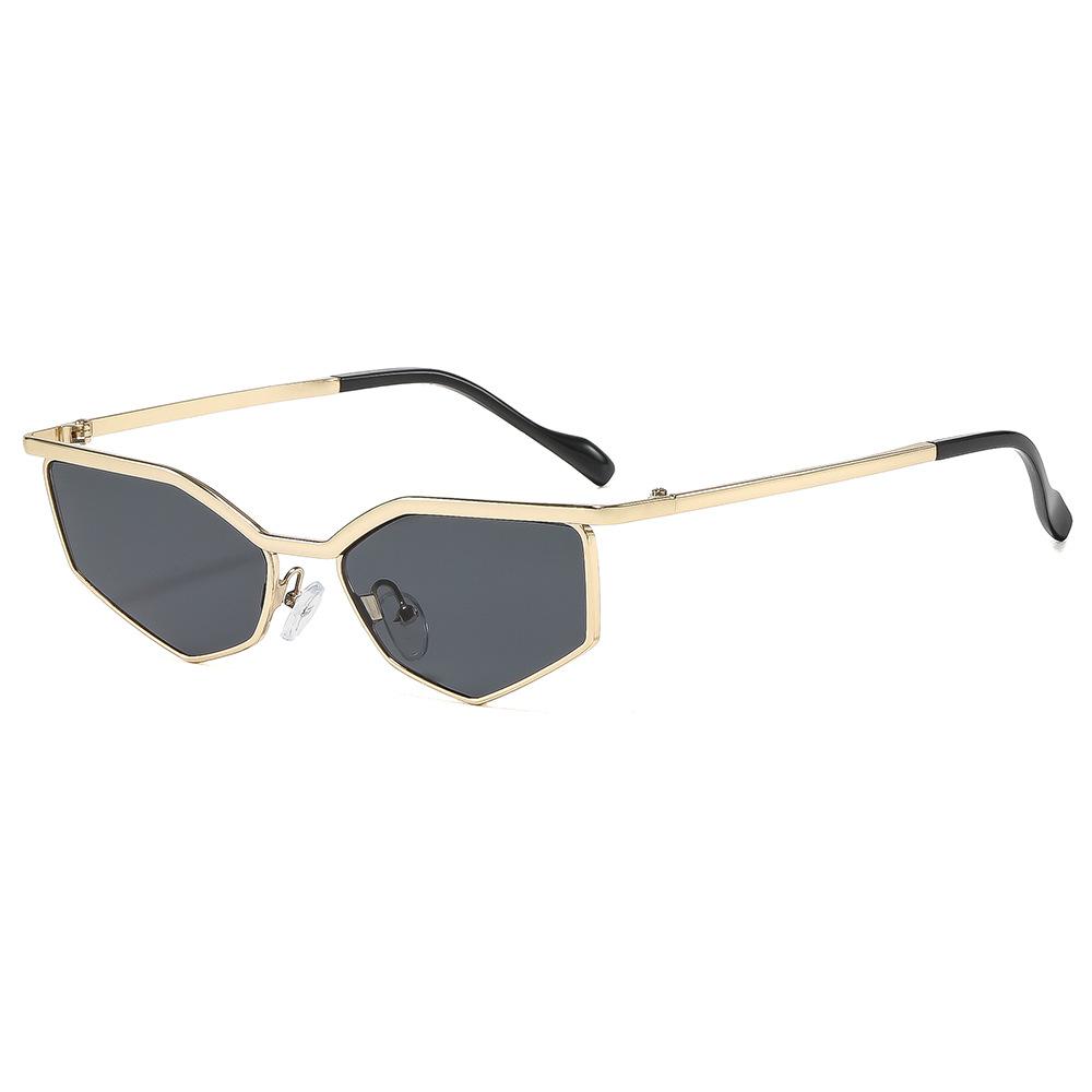 European and American metal retro irregular cat eye trend sunglasses Internet celebrities street shooting fashion personalized sunglasses new glasses