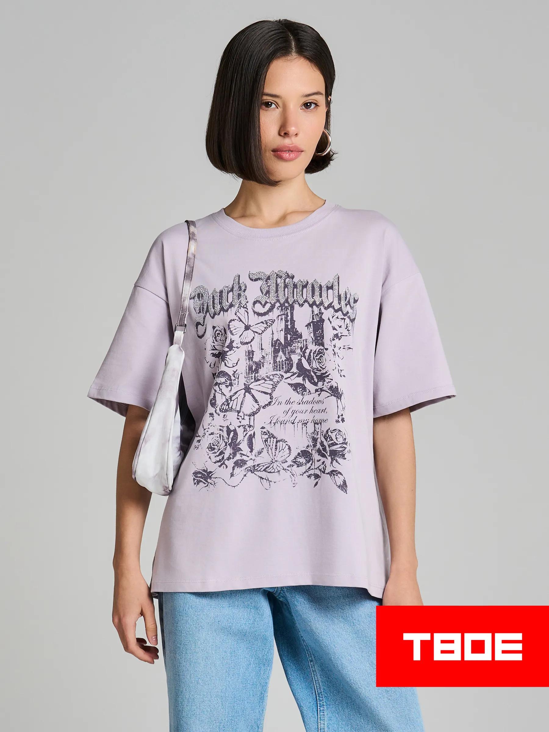 

Cotton oversized print t-shirt 4XL