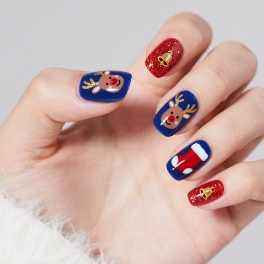 Autumn and Winter New Nail Patch Christmas Elements High-end Design Short European Square Wearing Nail Piece