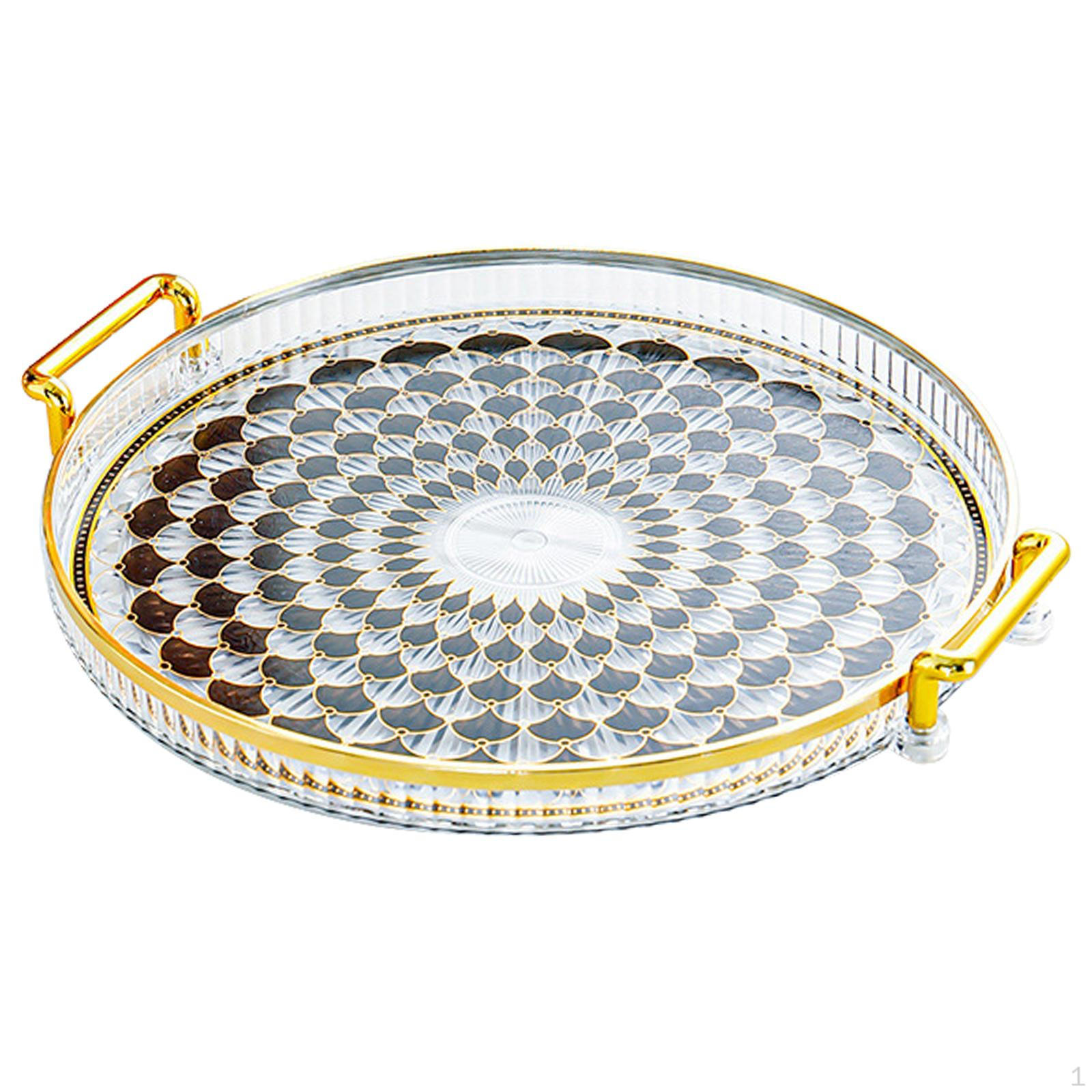 

Элегантный круглый поднос для домашнего декора и развлечений Style C