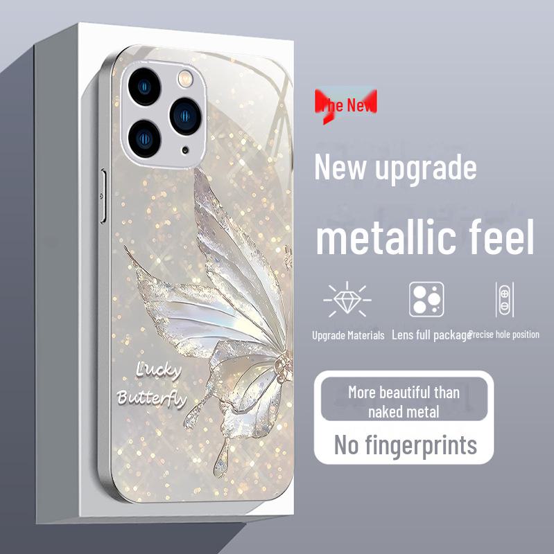 Crystal Butterfly 14ins-15 Gradient Series Full Protection Anti-Fall Liquid Case for Apple 7/8 Plus.