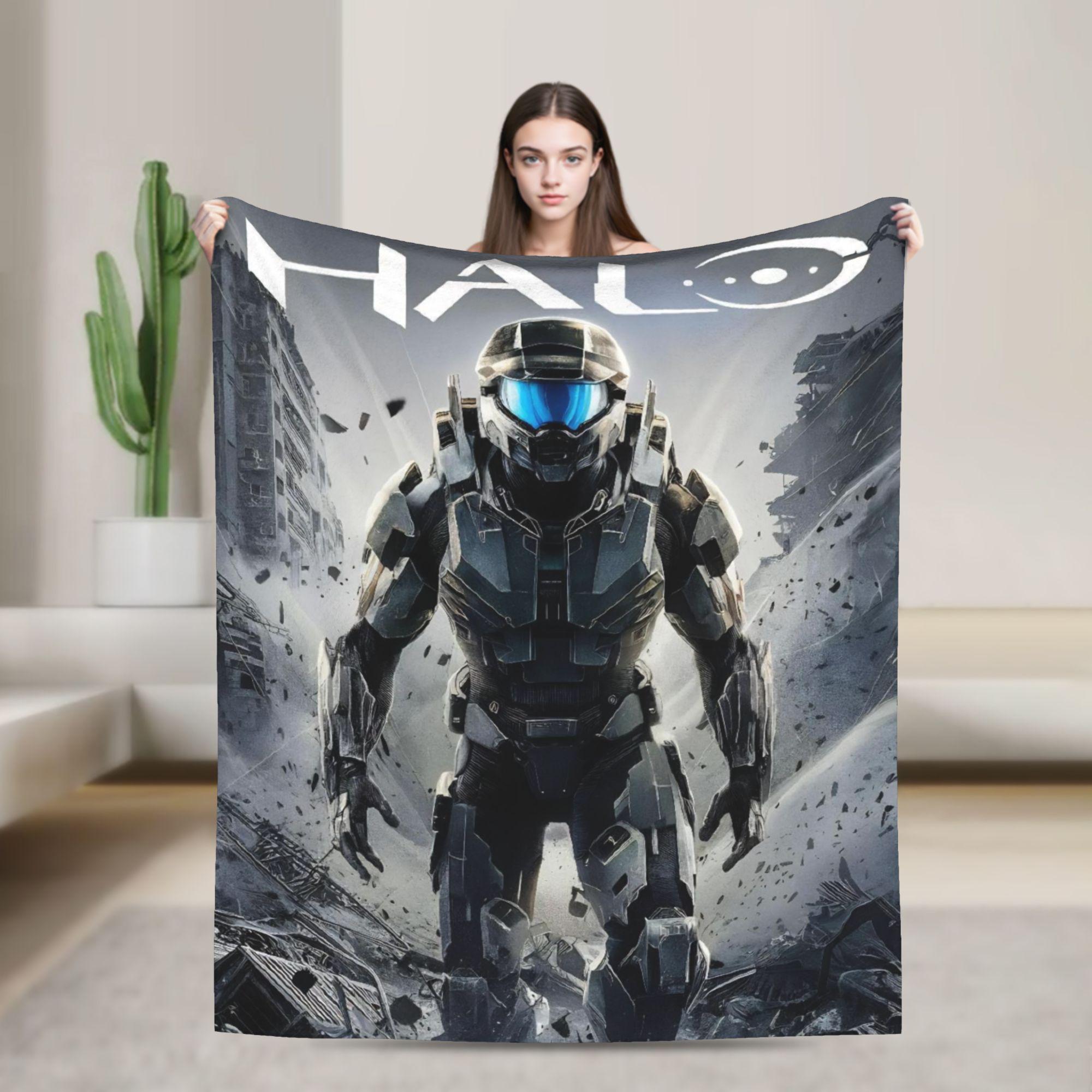 Game H-Halo I-Infinite Warm Soft Blanket Camping Plush Throw Blanket Street Trend Bedroom Flannel Bedspread Sofa Bed Cover 30x40in