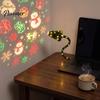 Christmas Projector Light Tree Projection Light, USB Plug-and-Play LED with 6 Festive Decoration Scenes, Flexible Gooseneck Lamp for Wall Ceiling