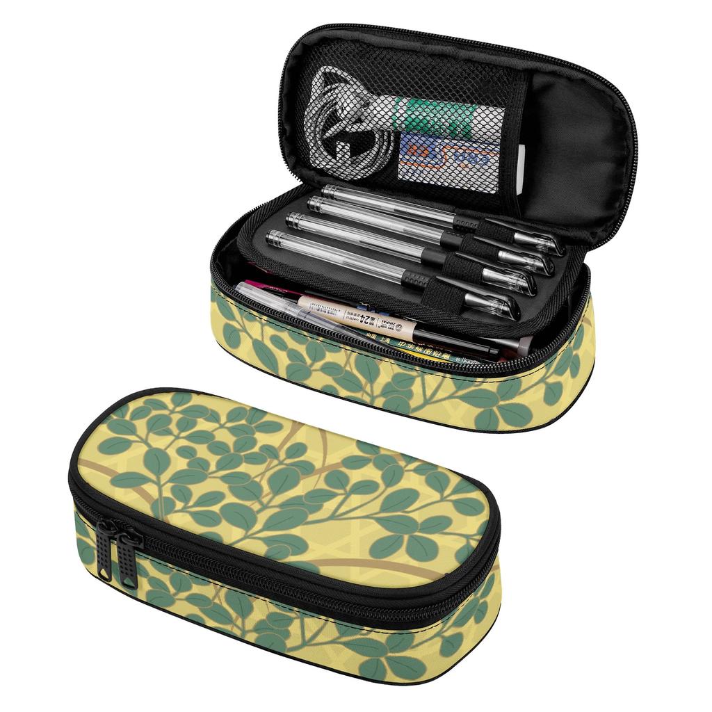 Pencil Case Large Capacity Zipper Closure Wear Resistant Polyester with Main Compartment Mesh Pocket and Pen Slots for Boys Girls