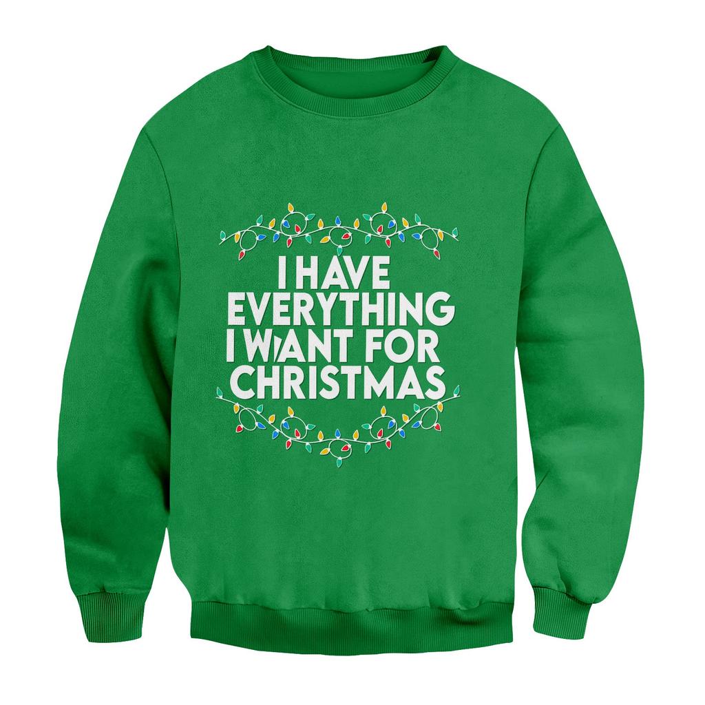Christmas Print Loose Fit Round Neck Sweatshirt For Men