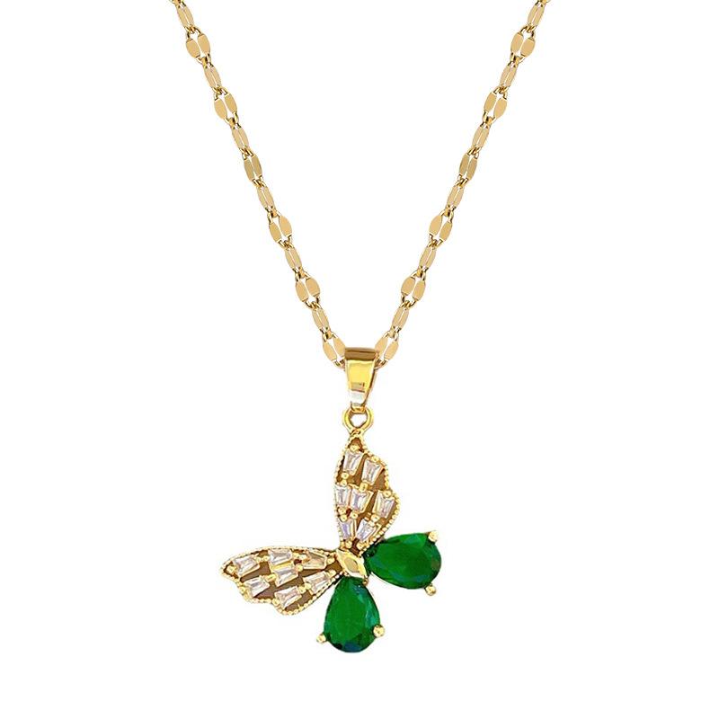Schmetterling Anhänger Halskette für Frauen 2023 Neue Edelstahl Kette Halskette Fashion Party Schmuck