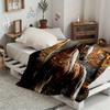 Horse and Forest Landscape Art Pattern Decorative Throw Blanket for Sofa, Bed, Living Room, and Home Decor Styling
