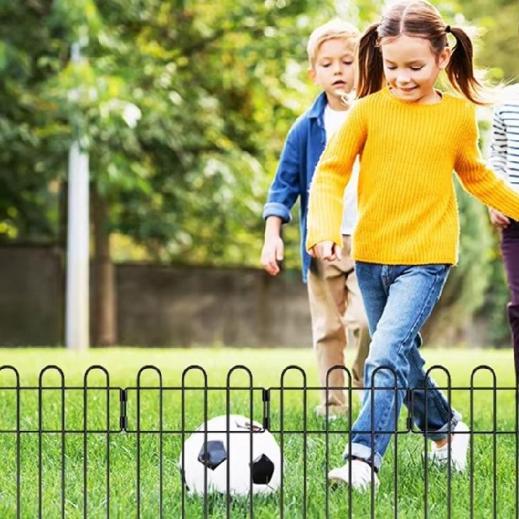 10Pcs Decorative Garden Fence 13x24Inch Square Metal Fence Panels Pet Dogs Animal Barrier for Outdoor Yard Decoration