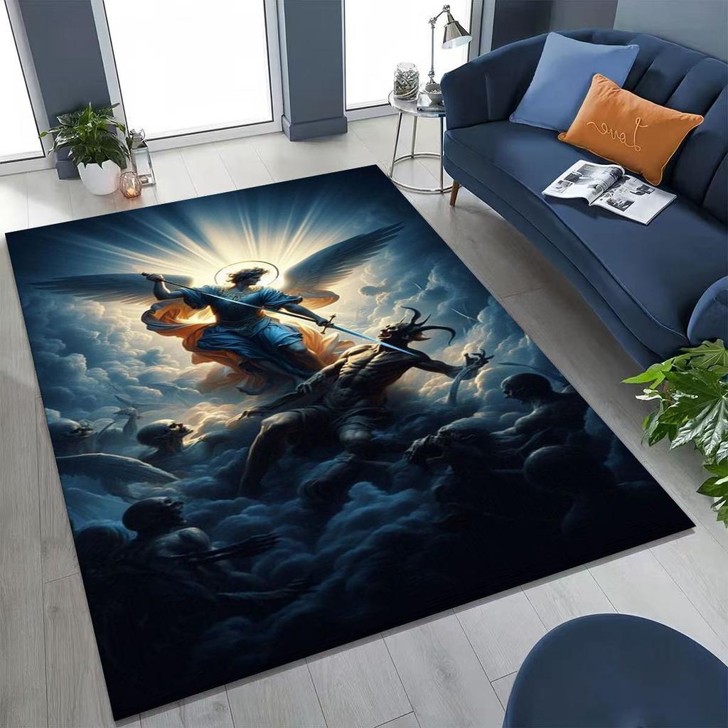HD Faith Virgin Mary Jesus Blessed Rug Carpet for Bedroom Living Room Sofa Home Doormat Decor,Kids Play Non-slip Floor Mat